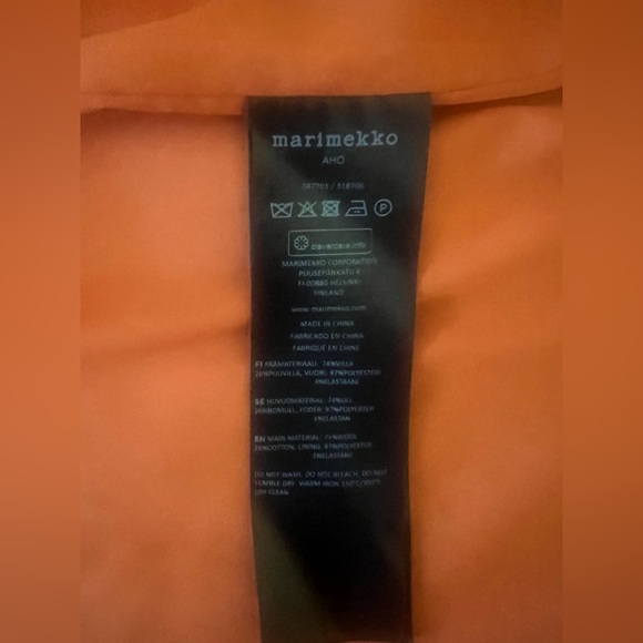 Marimekko Aho Coat Wool Boucle Orange Size L - Picture 16 of 16